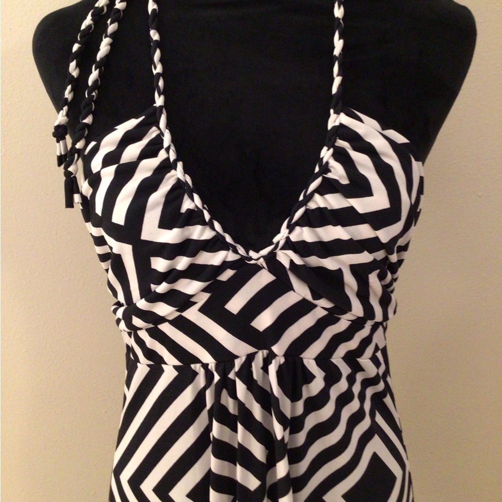 MAXI DRESS BLU/WHITE